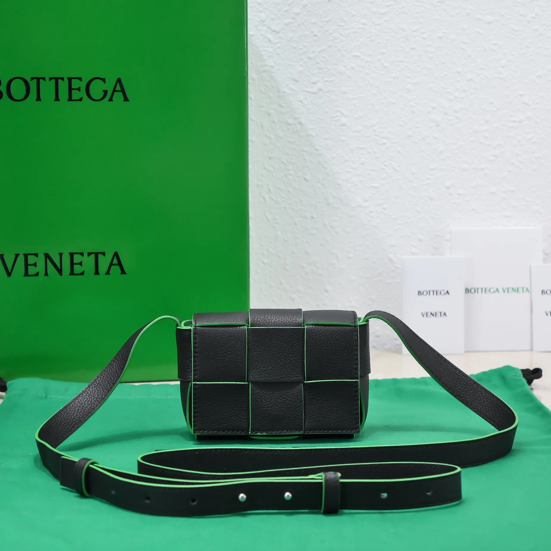 black with green